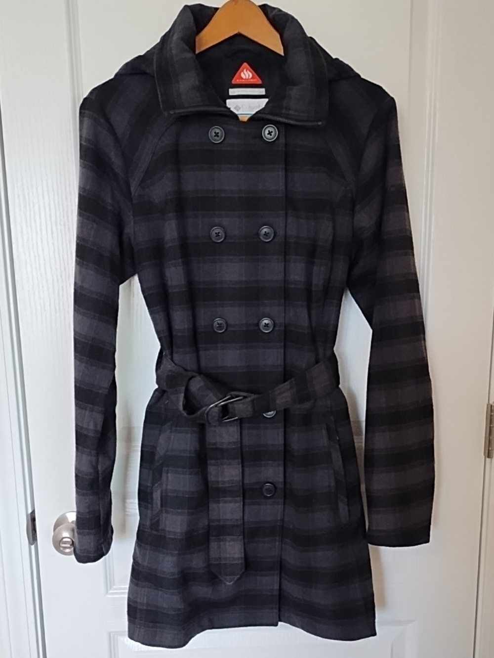 Columbia Zenith Vista II Trench Coat Plaid Omni-Heat Large - AS IS Flaw